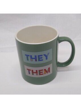They/Them Green Room Essentials Stoneware Mug 12oz Microwave & Dishwasher Safe